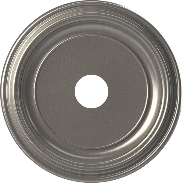 Ekena Millwork Traditional Thermoformed PVC Ceiling Medallion Fits Canopies up to 11 1/2-in., Aged Dark Steel CMP19TRCST - main